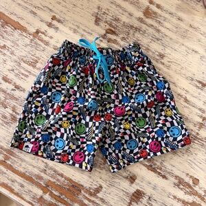 George Hats Swim + Play Hybrid Shorts • Size 5/6 • Fast-Dry • Smiley Print